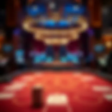 The Atmosphere of Wizard of Odds Blackjack Elegant casino setting with blackjack tables