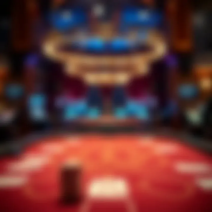 The Atmosphere of Wizard of Odds Blackjack Elegant casino setting with blackjack tables