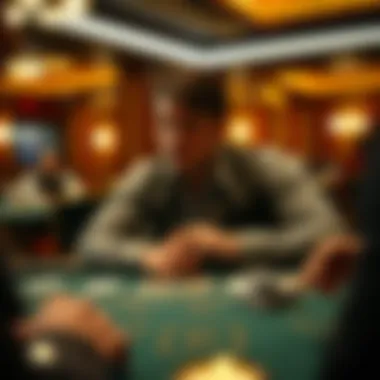 Strategic Decision-Making in Blackjack Player contemplating a strategic decision at the table