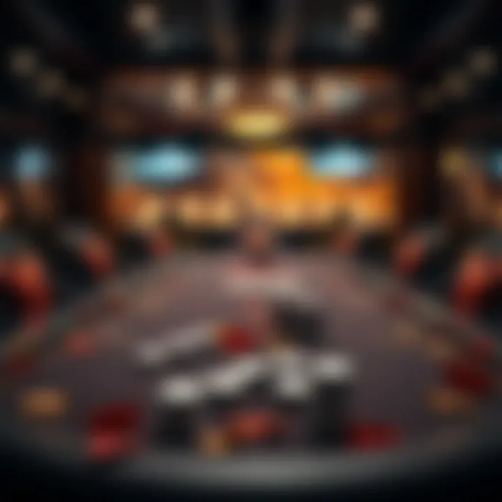 Autumn-themed poker table setup