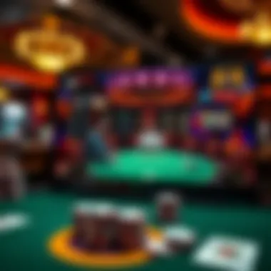 Online poker tournament interface with vibrant graphics