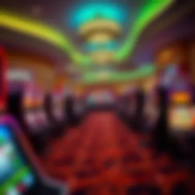 Vibrant gaming floor filled with various casino games