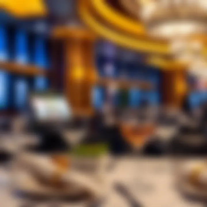 Elegant dining setup in a restaurant at the Golden Nugget