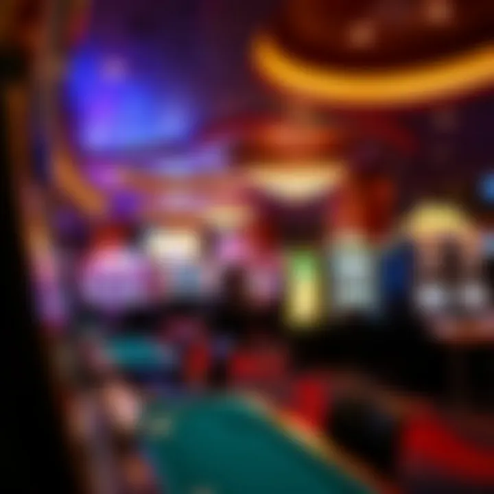Luxurious gaming area featuring slot machines and tables