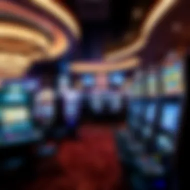 Luxurious gaming floor with a variety of slot machines and table games