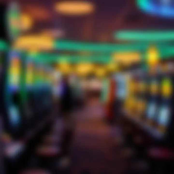 Casino Floor with Diverse Slot Machines A vibrant casino floor filled with various slot machines