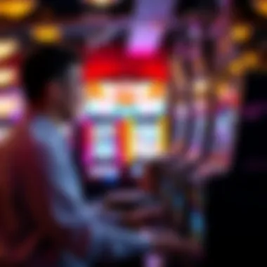 Player Engaging with Slot Machine Strategies An engaging player strategy session at a slot machine