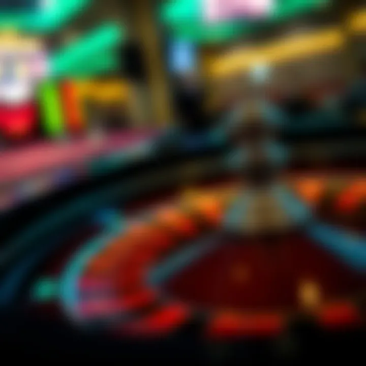 Close-up of roulette wheel spinning