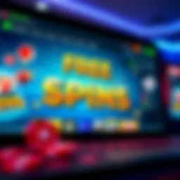 A vibrant online casino interface showcasing free spins promotions.