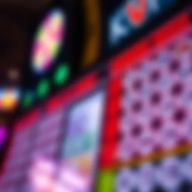 Colorful Keno board displaying number selection.