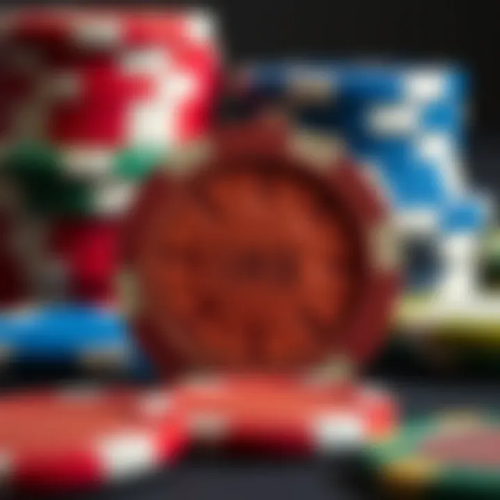 Texture and Composition of Clay Poker Chips A detailed image depicting the texture and composition of real clay poker chips, highlighting their quality