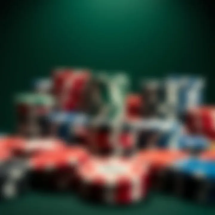 Types of Clay Poker Chips A visually engaging display featuring various types of clay poker chips organized by function and aesthetics