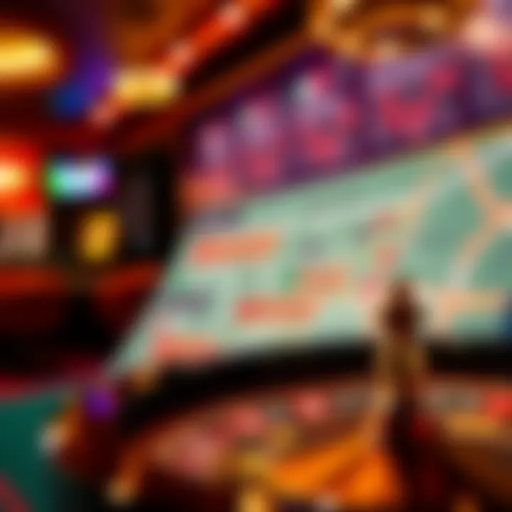 Map highlighting various casino locations for roulette