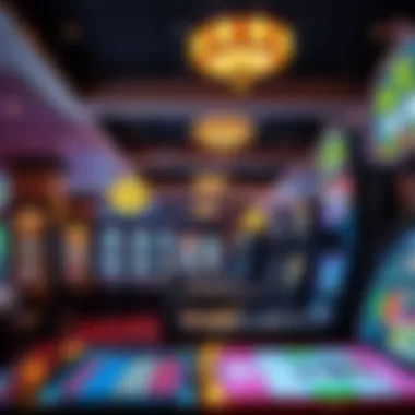 Interior gaming area with various slot machines and table games