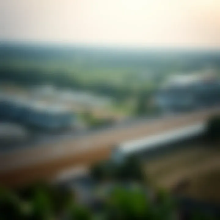 Aerial View of Major Racetrack in Massachusetts Aerial view of a major racetrack in Massachusetts