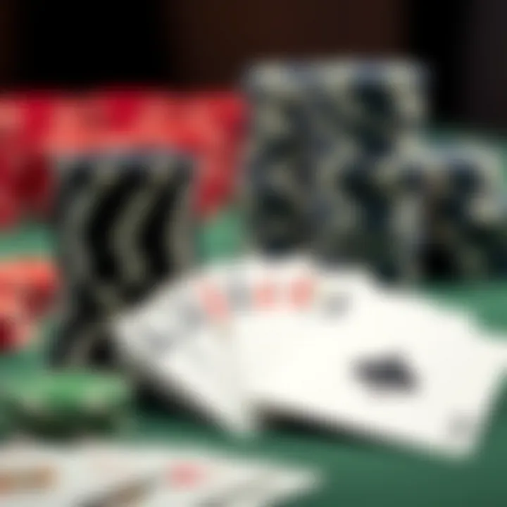 Success in Gaming A stack of chips and playing cards symbolizing gaming success