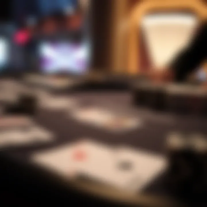 Strategic Card Arrangement A strategic layout of cards on a gaming table