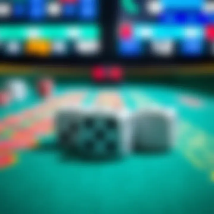 Close-up of dice showcasing different outcomes