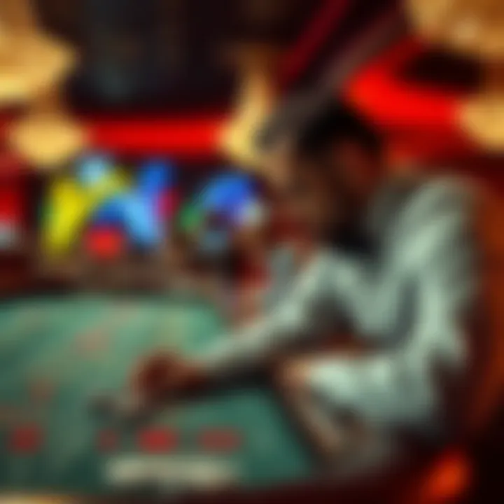 Strategic player analyzing betting options at the craps table