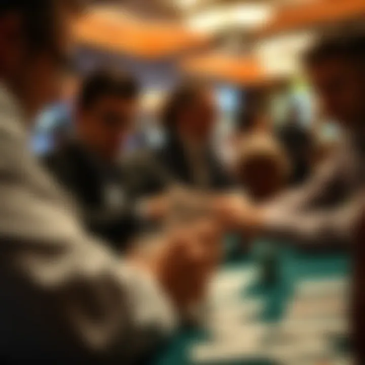 A strategic card game in action showcasing player focus