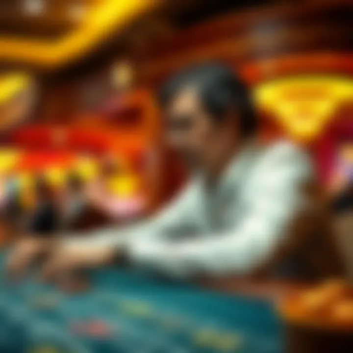 A contemplative player evaluating decisions at a casino table