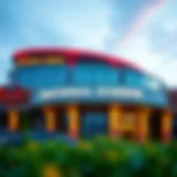 Exterior view of National Harbor Casino showcasing its vibrant architecture