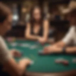 An online poker table showcasing Texas Hold'em gameplay