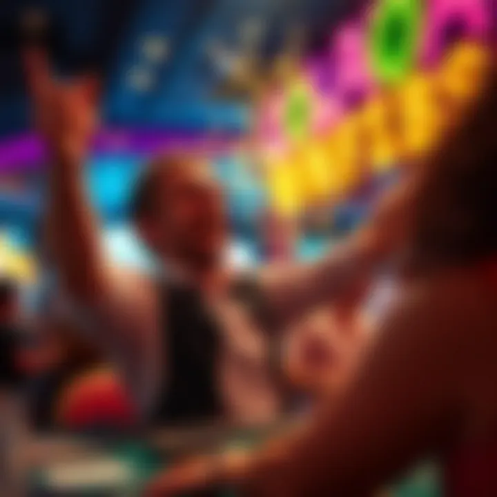 Player enjoying a winning moment