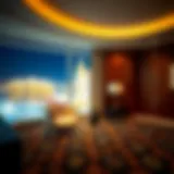 Luxurious hotel suite with stunning city view