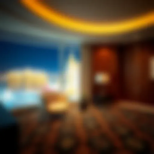 Luxurious hotel suite with stunning city view