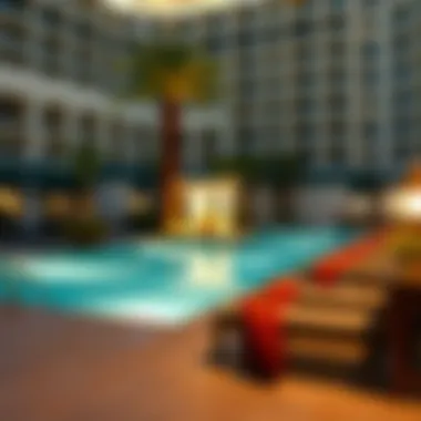 Relaxing pool area at a Las Vegas resort