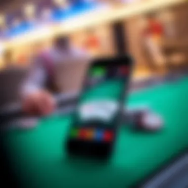 Vibrant Poker App on Smartphone A smartphone displaying a vibrant poker app interface
