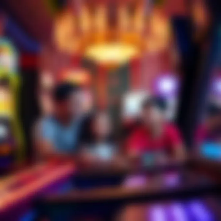 Family Bonding Through Gaming Family enjoying arcade games together