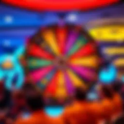 Colorful prize wheel showcasing various rewards