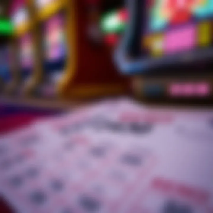 Close-up of Keno betting slips