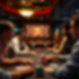 A group of friends gathered around a poker table, engaged in a lively game.