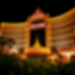 Exterior view of Encore Casino showcasing its stunning architecture