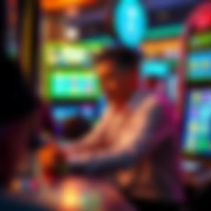 A strategic layout of a player analyzing gameplay on a live video slot machine.