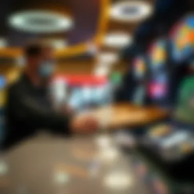 A lottery ticket being purchased at a counter