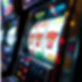 A close-up view of a rigged slot machine displaying misleading symbols