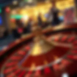 Elegant roulette wheel in a digital setting