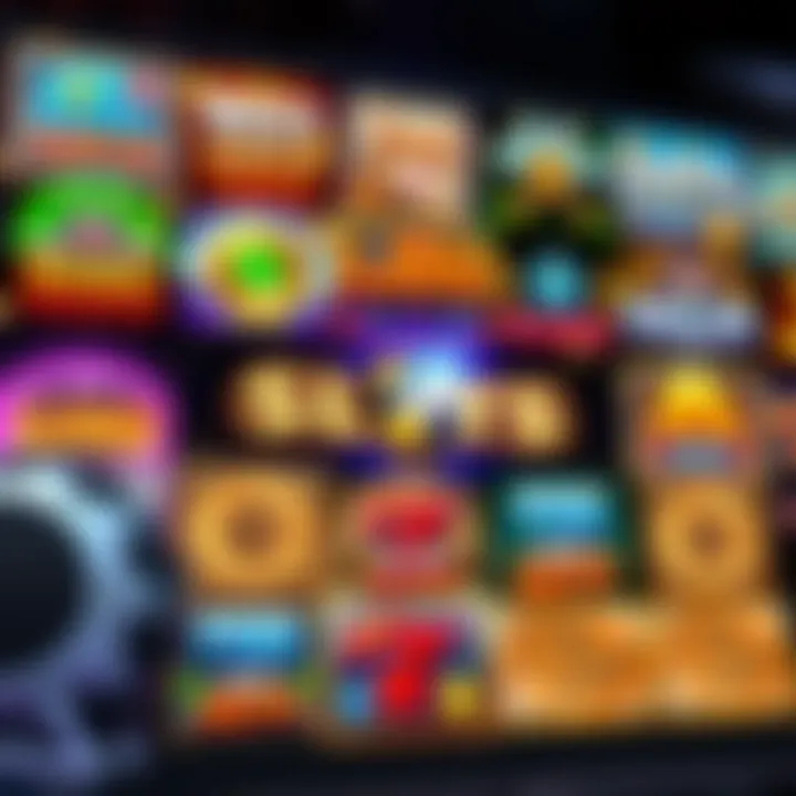 A collage of various online slot themes and designs