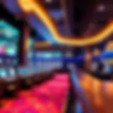 Interior view of Tropicana Evansville Sportsbook showcasing modern design