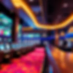 Interior view of Tropicana Evansville Sportsbook showcasing modern design