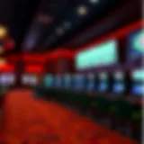 Interior view of Turning Stone Casino Sportsbook showcasing betting kiosks