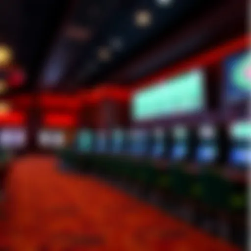 Interior view of Turning Stone Casino Sportsbook showcasing betting kiosks