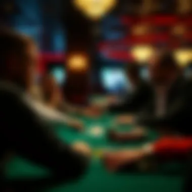 Strategic Engagement in Poker Strategic players engaged in a thrilling poker match