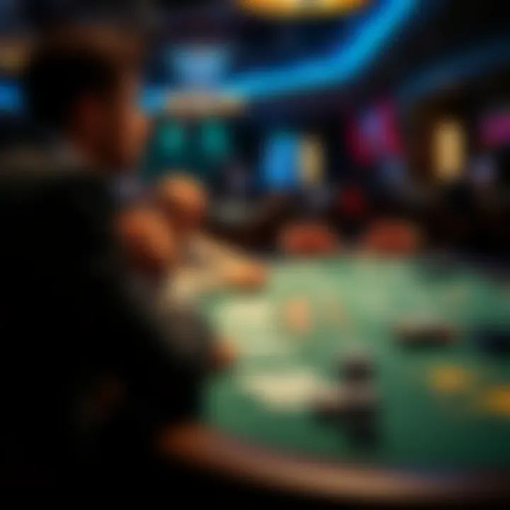 The Thought Process Behind Strategic Betting A serene moment with a player contemplating their next move at a blackjack table