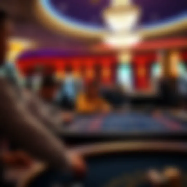 Gambling table with active players