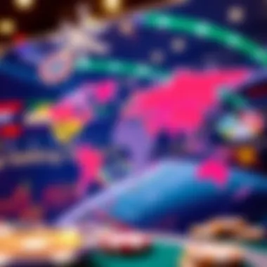 A vibrant global map showcasing popular betting locations